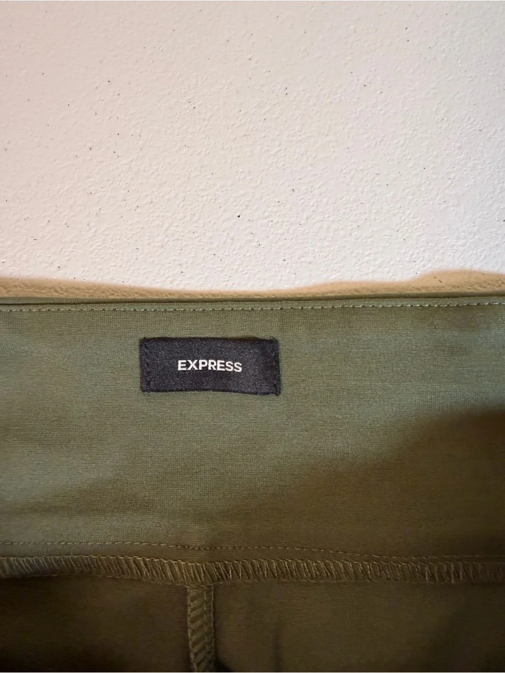 Express Olive Green Pull-On Ankle Pants Size XL High Rise Stretch Slim Leg NWT - Picture 7 of 10